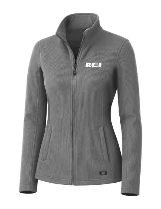 OGIO Medium Grey Womens Grit Fleece Jacket w/REI Logo