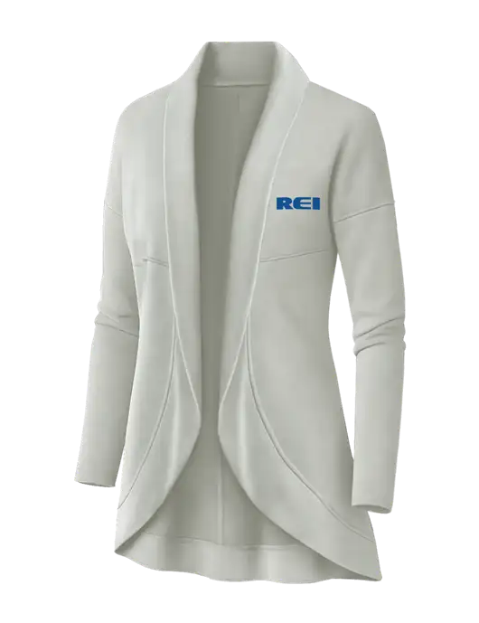 OGIO Ivory Snow Womens Luuma Cocoon Fleece w/REI Logo