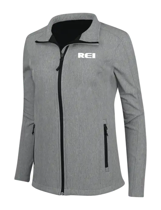 Medium Grey Heather Womens Core Soft Shell Jacket w/REI Logo