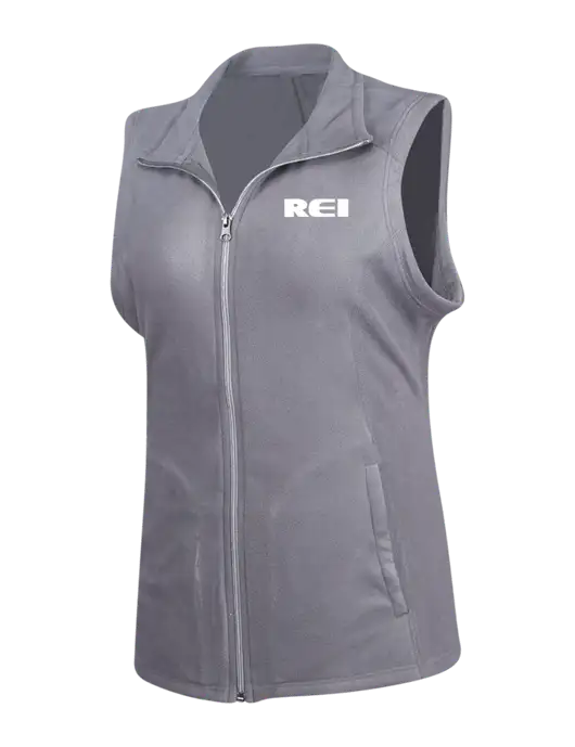 Medium Grey Womens Microfleece Vest w/REI Logo