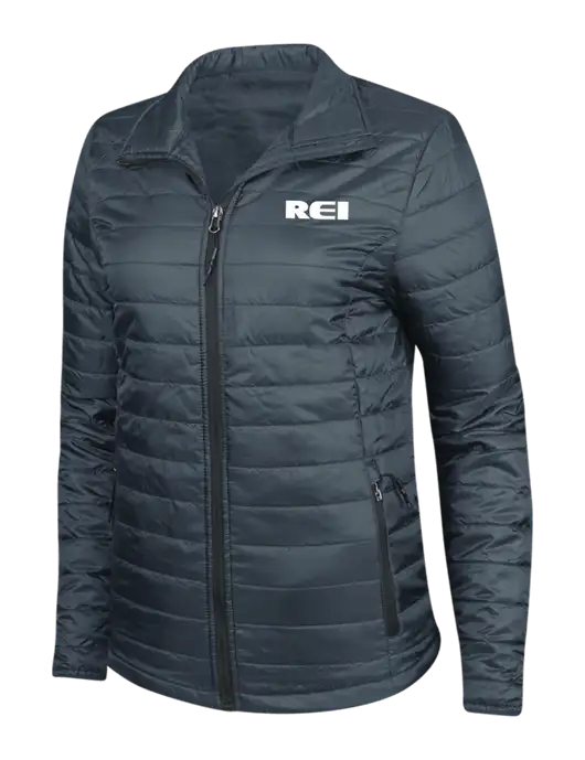 Navy Womens Puffy Packable Jacket w/REI Logo