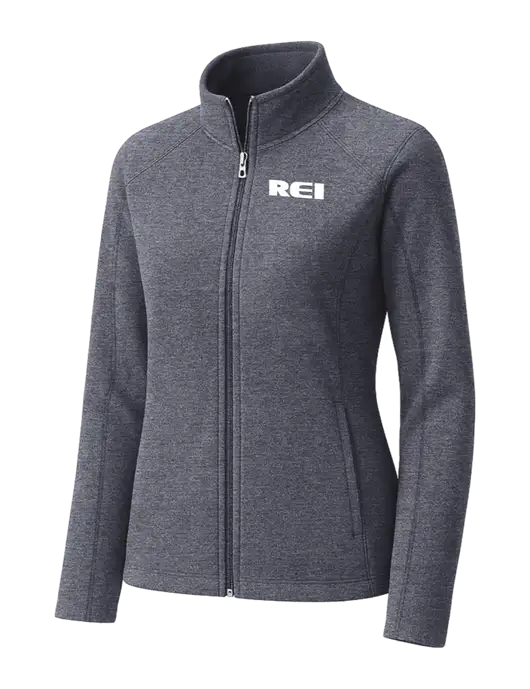 Light Navy Heather Womens Microfleece Full-Zip Jacket w/REI Logo