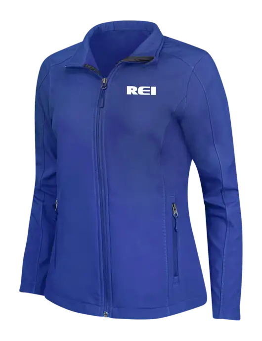 Dark Royal Womens Core Soft Shell Jacket w/REI Logo