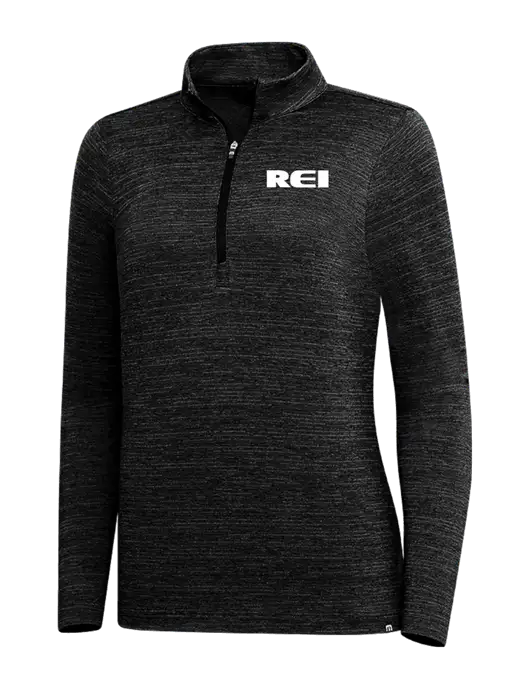TravisMathew Black Womens Crestview 1/4 Zip w/REI Logo