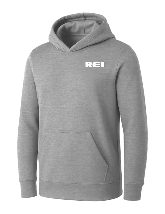 Womens Light Grey Heather Core Fleece Pullover Hooded Sweatshirt w/REI Logo