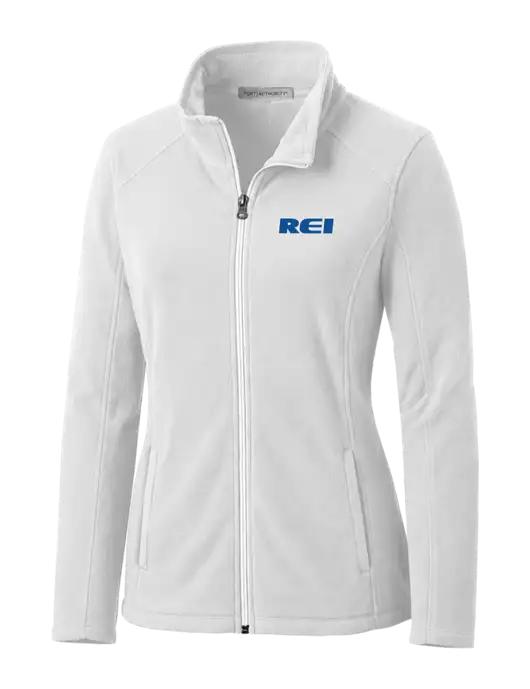 White Womens Microfleece Jacket w/REI Logo