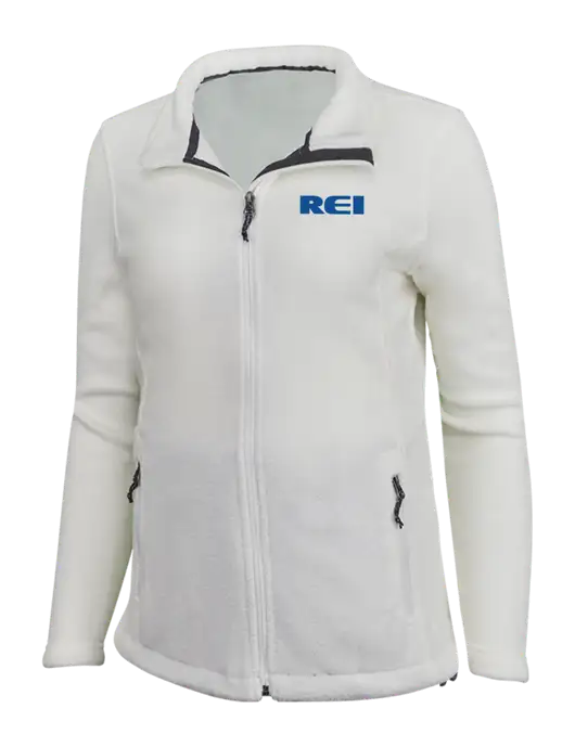 Womens White Fleece Jacket w/REI Logo