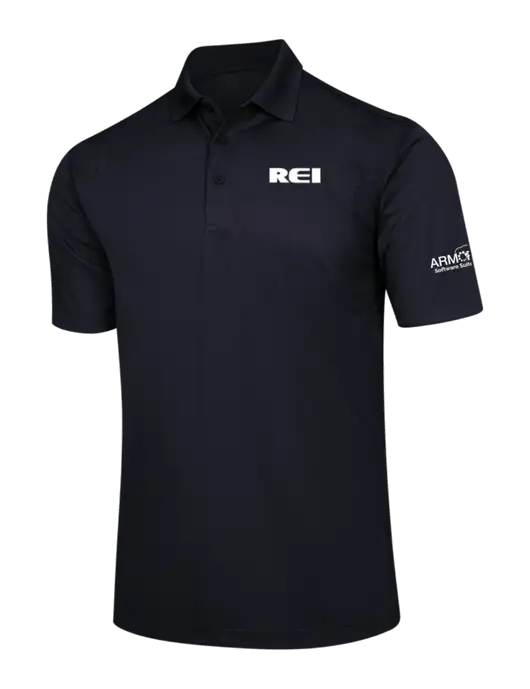 Black Micropique Sport-Wick Polo w/REI Logo, Armor Logo