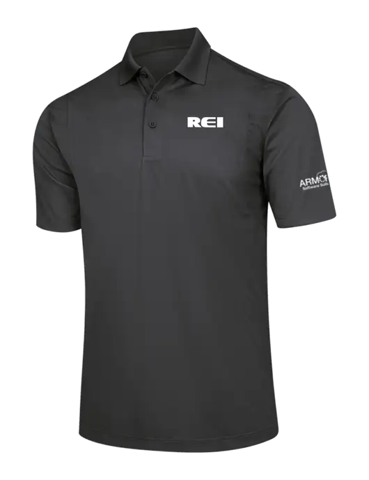 Dark Grey Micropique Sport-Wick Polo w/REI Logo, Armor Logo