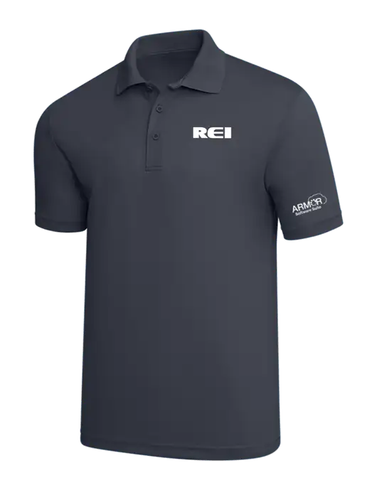 Dark Grey PosiCharge RacerMesh Polo w/REI Logo, Armor Logo