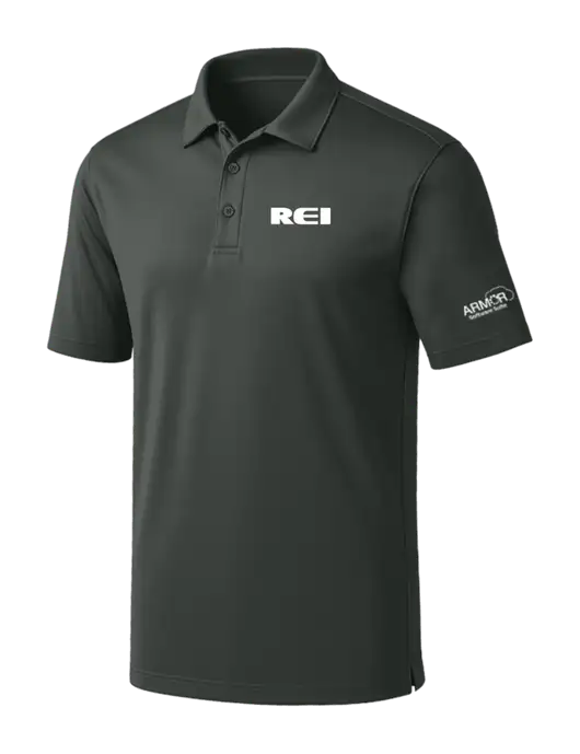 Dark Grey Silk Touch Performance Polo w/REI Logo, Armor Logo