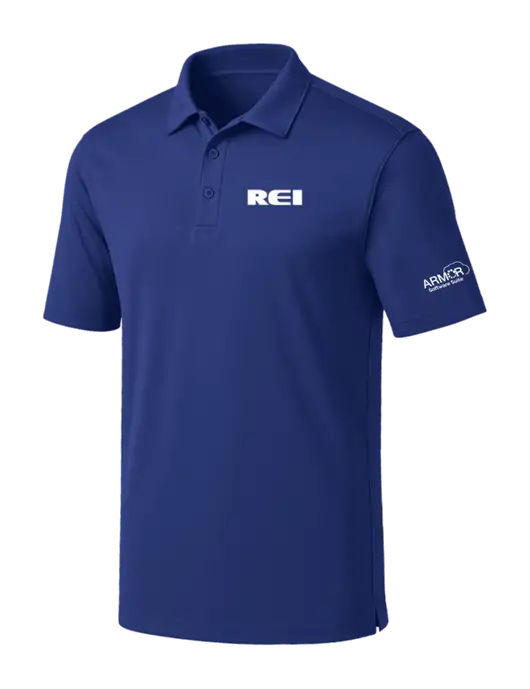 Dark Royal Silk Touch Performance Polo w/REI Logo, Armor Logo