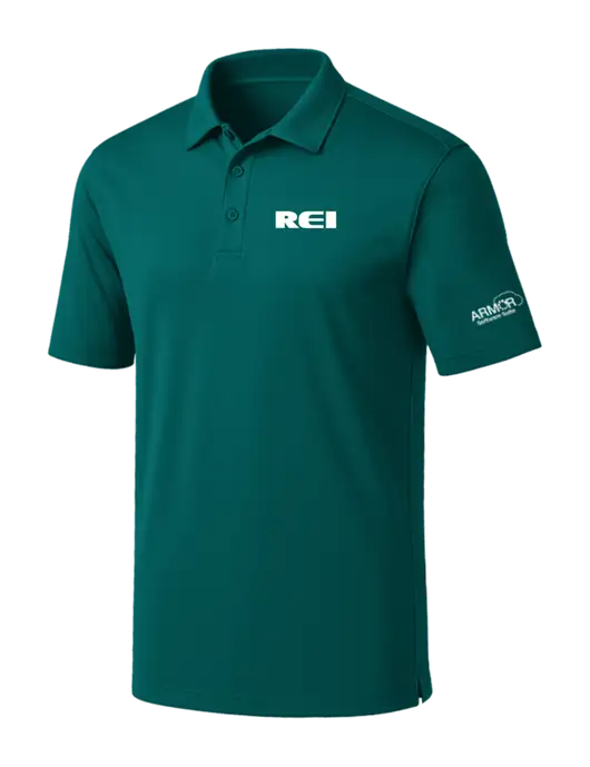 Dark Teal Silk Touch Performance Polo w/REI Logo, Armor Logo