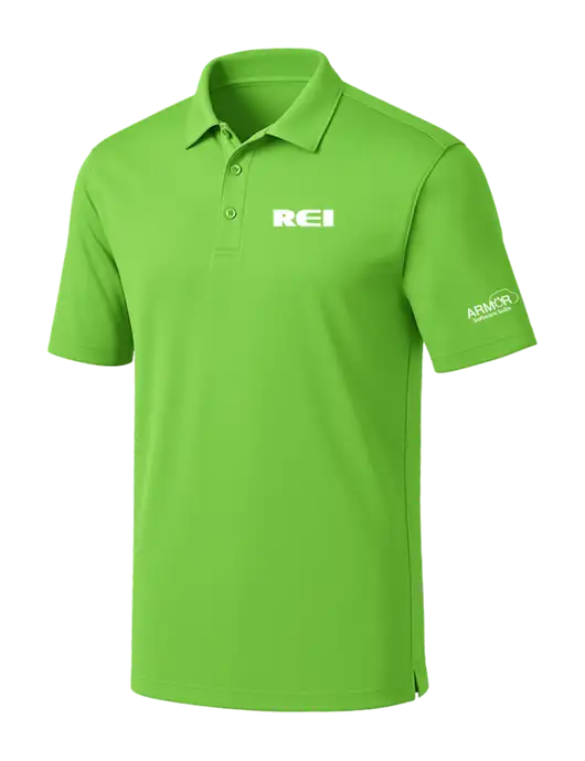 Light Kelly Green Silk Touch Performance Polo w/REI Logo, Armor Logo