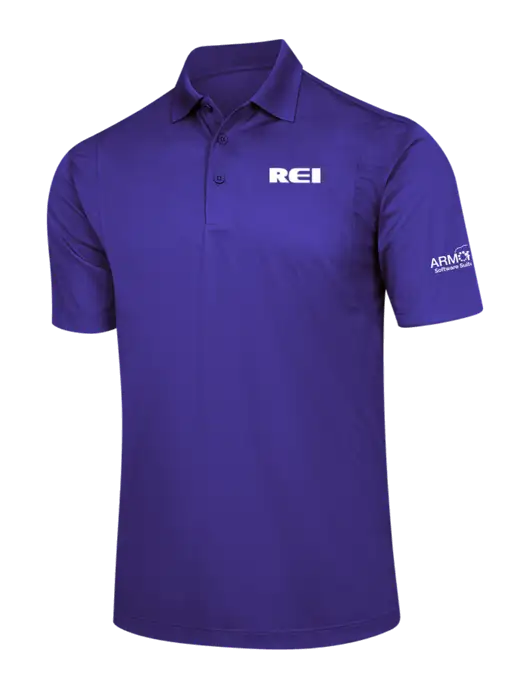 Purple Micropique Sport-Wick Polo w/REI Logo, Armor Logo