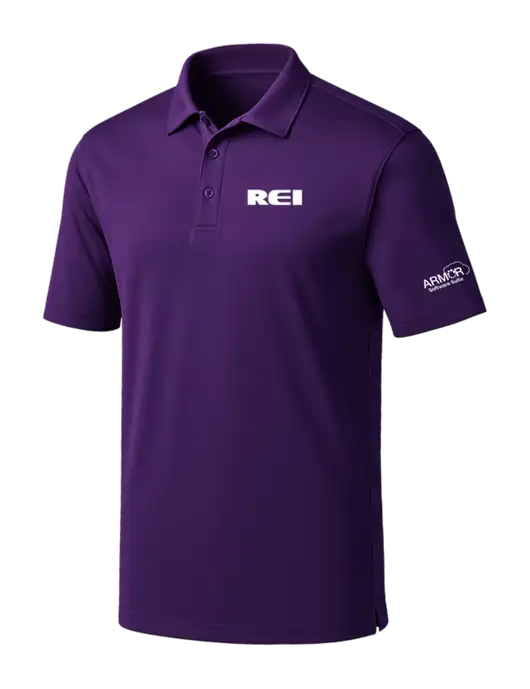 Purple Silk Touch Performance Polo w/REI Logo, Armor Logo
