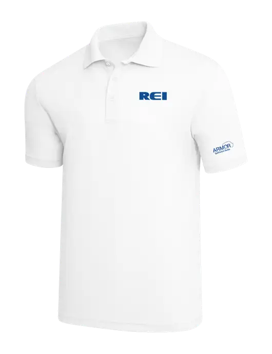 White PosiCharge RacerMesh Polo w/REI Logo, Armor Logo