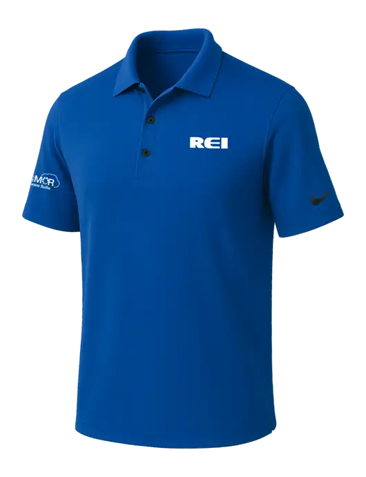 NIKE Dark Royal Dri-Fit Micro Pique Polo w/REI Logo, Armor Logo