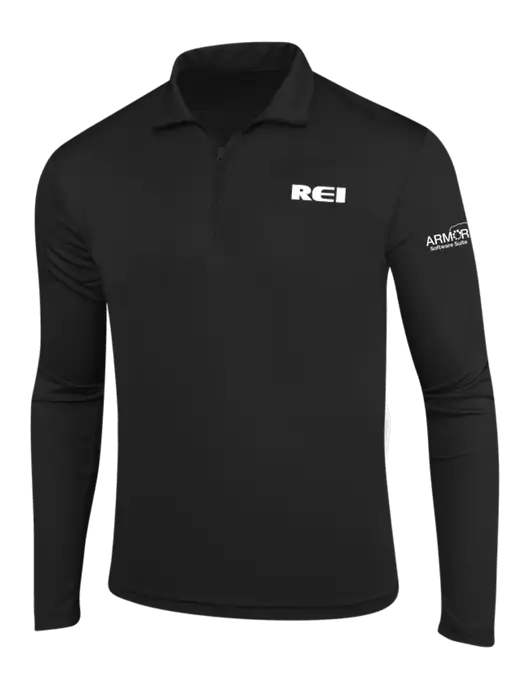 Black PosiCharge Competitor 1/4 Zip Pullover w/REI Logo, Armor Logo