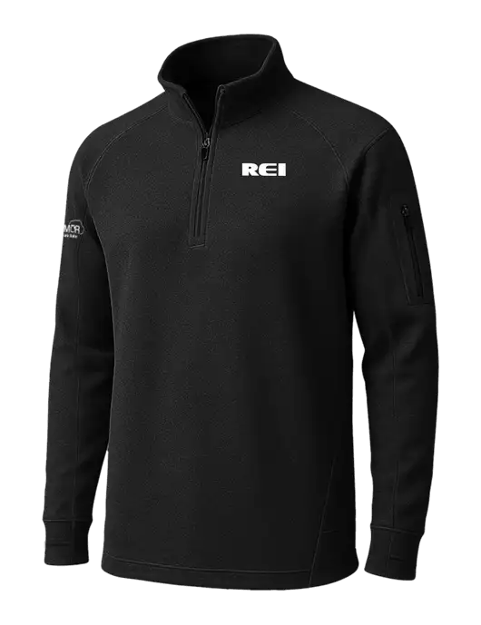 Black Tech Fleece 1/4 Zip Pullover w/REI Logo, Armor Logo