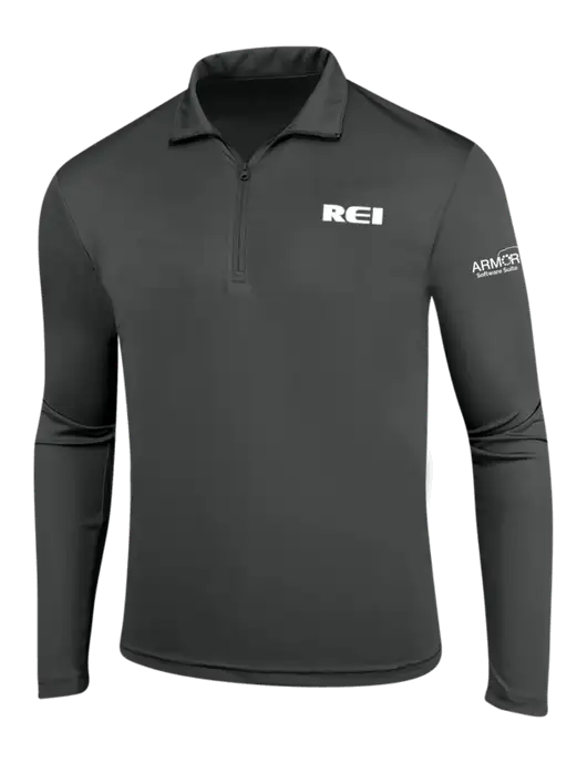 Dark Grey PosiCharge Competitor 1/4 Zip Pullover w/REI Logo, Armor Logo