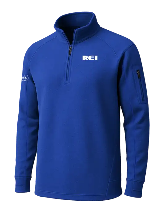 True Royal Tech Fleece 1/4 Zip Pullover w/REI Logo, Armor Logo