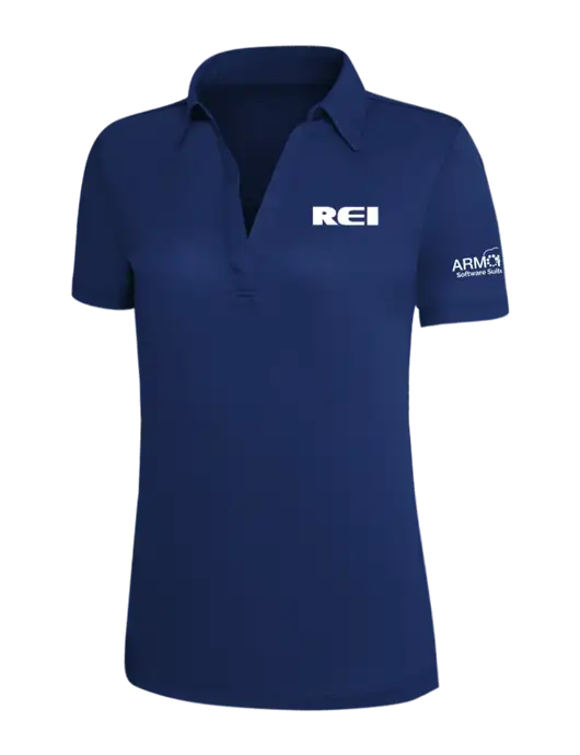 Dark Royal Silk Touch Womens Performance Polo w/REI Logo, Armor Logo