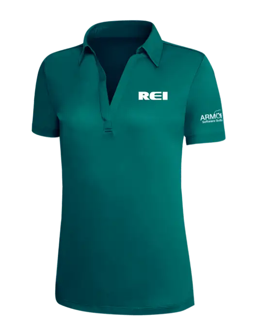 Dark Teal Silk Touch Womens Performance Polo w/REI Logo, Armor Logo