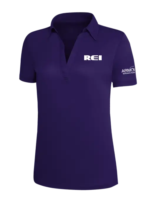 Purple Silk Touch Womens Performance Polo w/REI Logo, Armor Logo