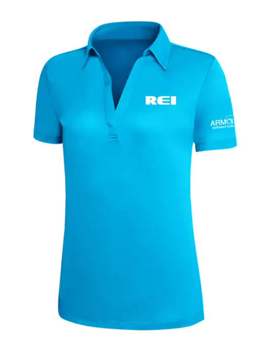 Sapphire Blue Silk Touch Womens Performance Polo w/REI Logo, Armor Logo