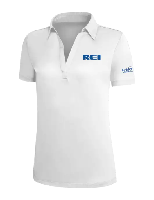 White Silk Touch Womens Performance Polo w/REI Logo, Armor Logo