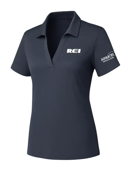 Womens Dark Grey PosiCharge RacerMesh Polo w/REI Logo, Armor Logo