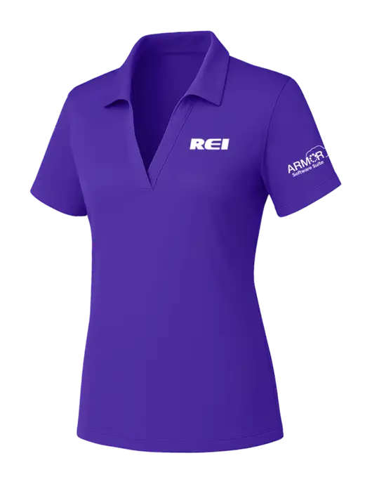 Womens Purple PosiCharge RacerMesh Polo w/REI Logo, Armor Logo