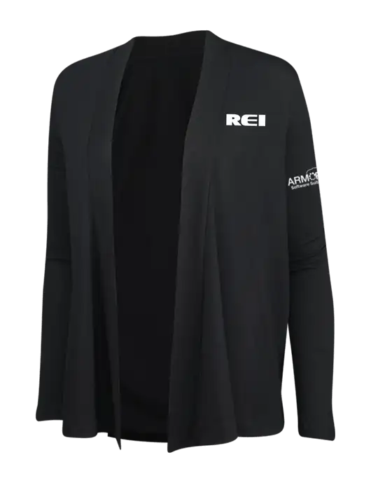 Black Womens Concept Cardigan w/REI Logo, Armor Logo
