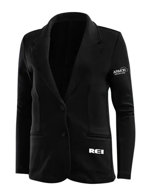 Black Womens Knit Blazer w/REI Logo, Armor Logo